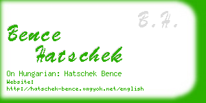 bence hatschek business card